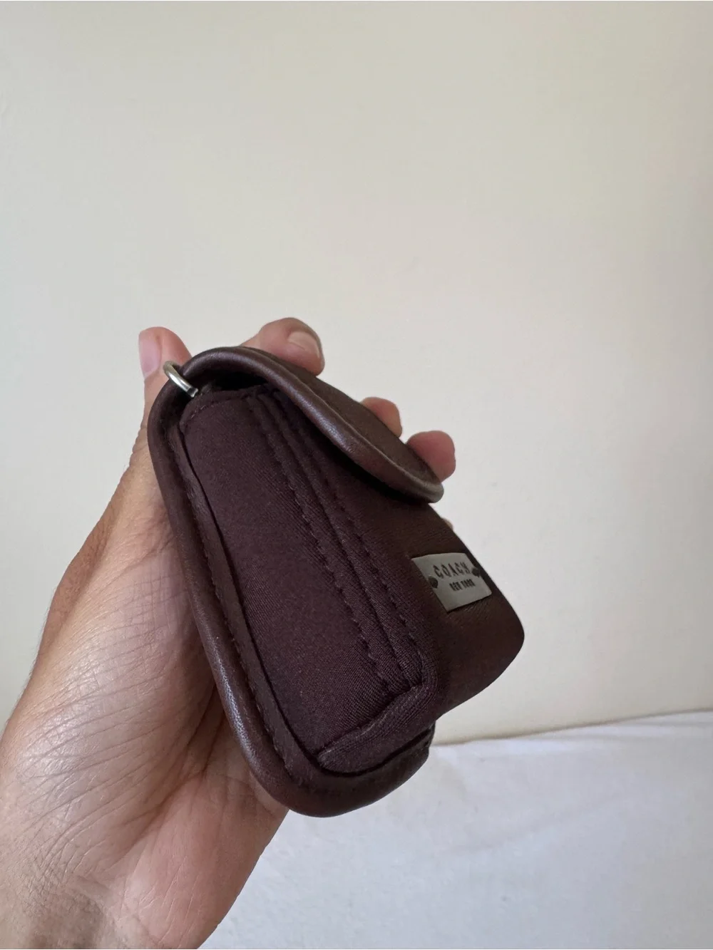 Vintage Coach Neoprene Mini Backpack Key Fob (6281) in Mahogany Brown
